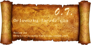 Orlovszky Tarzícia névjegykártya